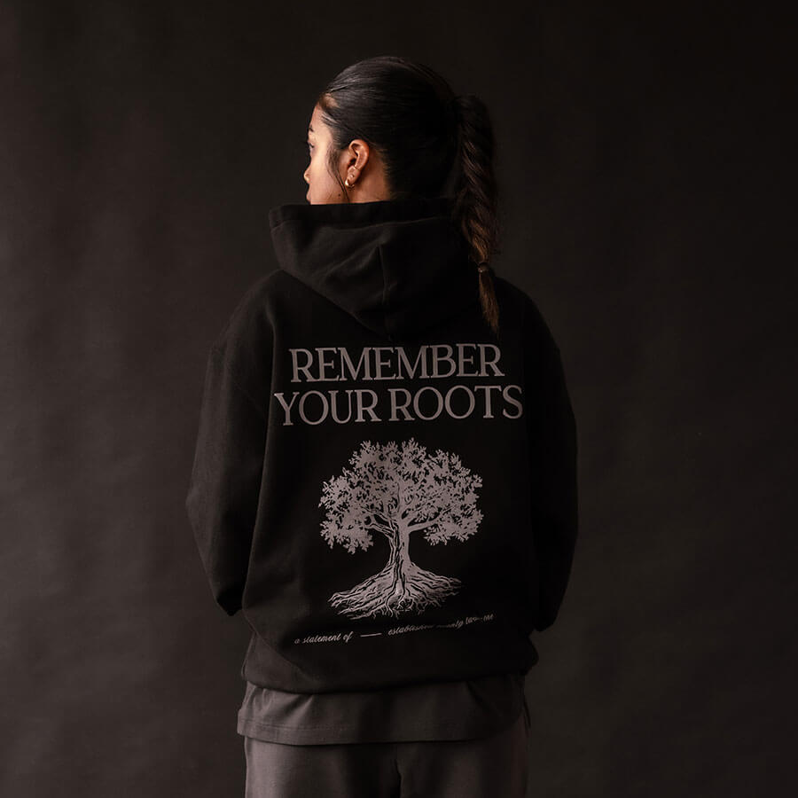 Remember your Roots Lux Hoodie in Black —