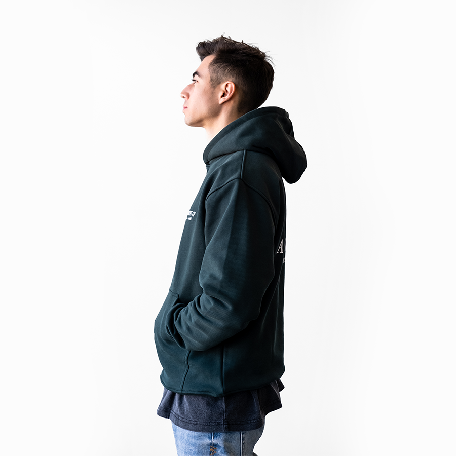 Open-ended Lux Hoodie in Pine —