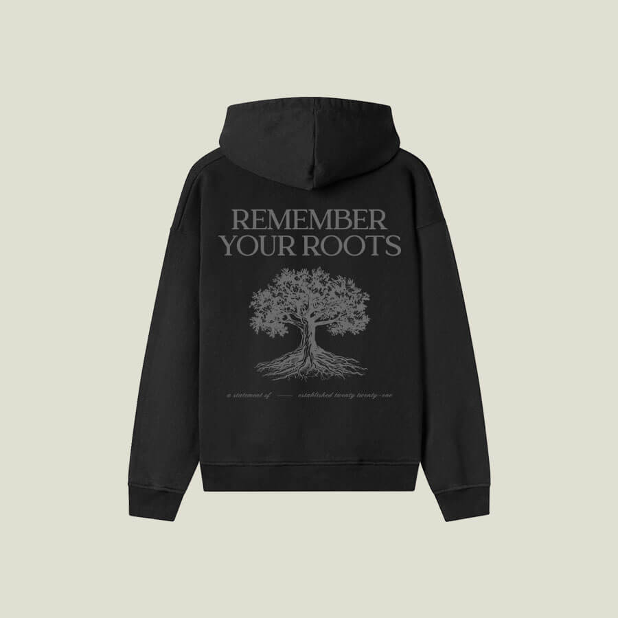 Remember your Roots Lux Hoodie in Black —