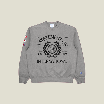 International Reverse Weave Crewneck in Heather —