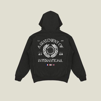 International Reverse Weave Hoodie in Black —