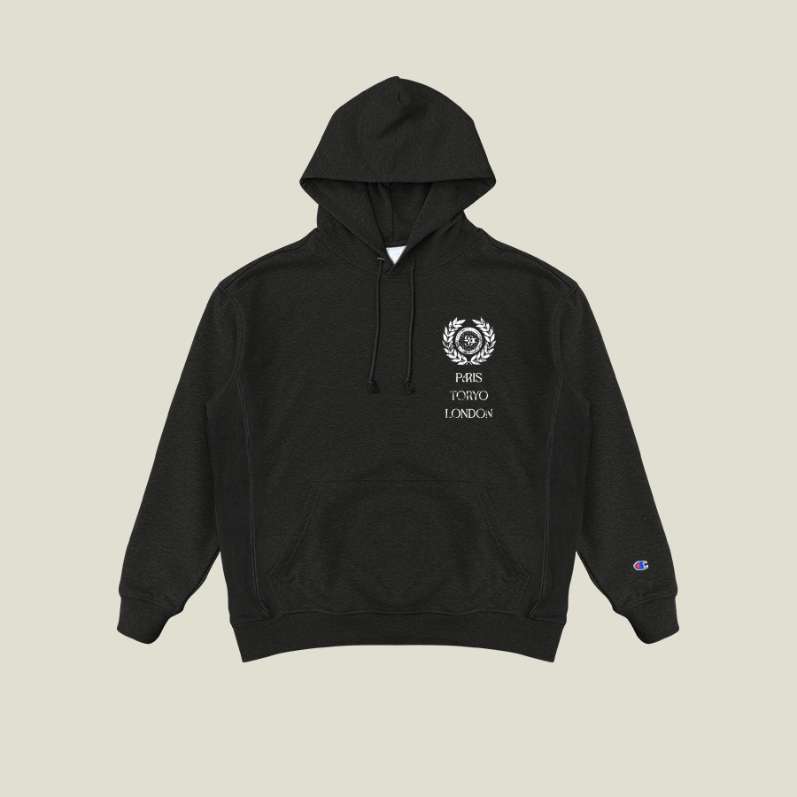 International Reverse Weave Hoodie in Black —