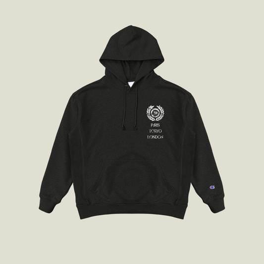 International Reverse Weave Hoodie in Black —
